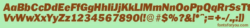 fuente PlymouthserialBlackItalic – Fuentes Marrones Sobre Fondo Verde