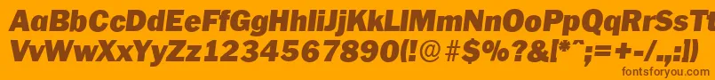 Weitere Informationen zur PlymouthserialBlackItalic-Schriftart PlymouthserialBlackItalic-Schriftart – Braune Schriften auf orangefarbenem Hintergrund