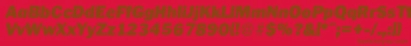Шрифт PlymouthserialBlackItalic – коричневые шрифты на красном фоне
