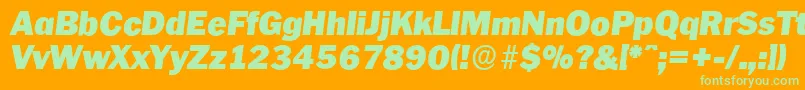 PlymouthserialBlackItalic-fontti – vihreät fontit oranssilla taustalla