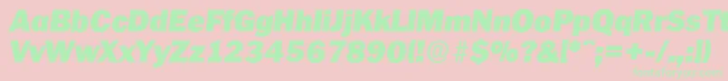 PlymouthserialBlackItalic Font – Green Fonts on Pink Background