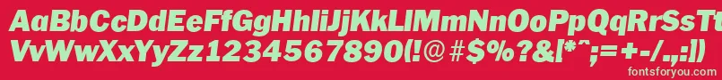 PlymouthserialBlackItalic Font – Green Fonts on Red Background