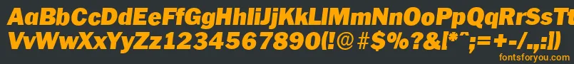フォントPlymouthserialBlackItalic – 黒い背景にオレンジの文字