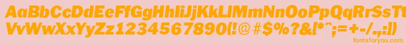 Шрифт PlymouthserialBlackItalic – оранжевые шрифты на розовом фоне