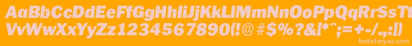 PlymouthserialBlackItalic Font – Pink Fonts on Orange Background