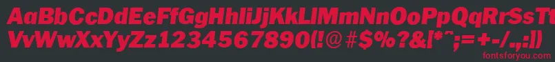PlymouthserialBlackItalic Font – Red Fonts on Black Background