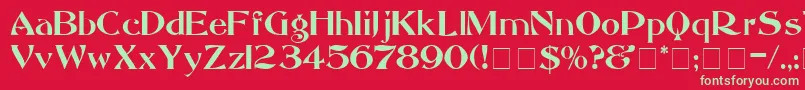 フォントMandritaDisplaySsi – 赤い背景に緑の文字