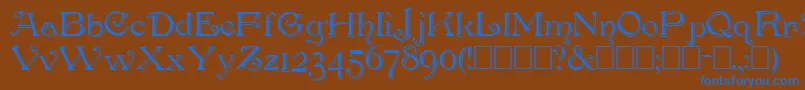 PenshurstShadow-Schriftart – Blaue Schriften auf braunem Hintergrund