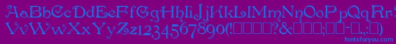 PenshurstShadow Font – Blue Fonts on Purple Background