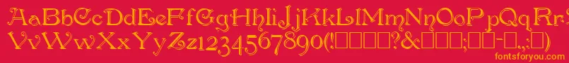 PenshurstShadow Font – Orange Fonts on Red Background