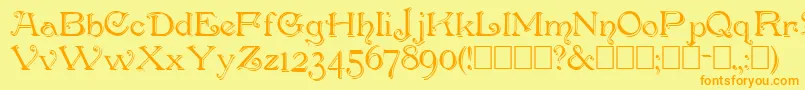 PenshurstShadow Font – Orange Fonts on Yellow Background