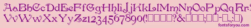 PenshurstShadow Font – Purple Fonts on Pink Background