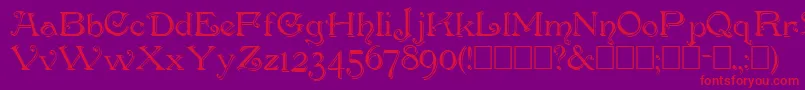 PenshurstShadow-Schriftart – Rote Schriften auf violettem Hintergrund