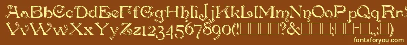 PenshurstShadow Font – Yellow Fonts on Brown Background