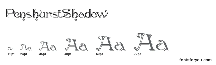 PenshurstShadow Font Sizes