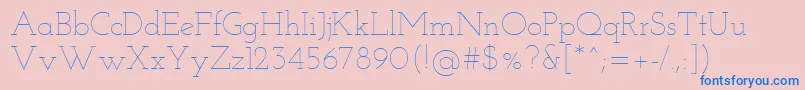 JosefinSlabThin Font – Blue Fonts on Pink Background