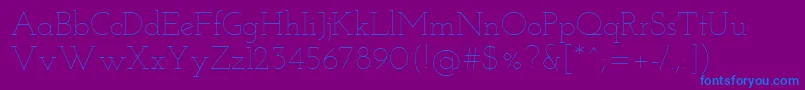 フォントJosefinSlabThin – 紫色の背景に青い文字