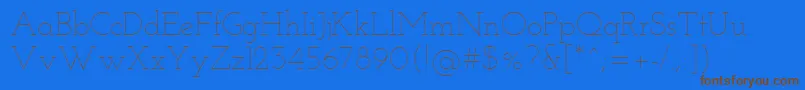 JosefinSlabThin Font – Brown Fonts on Blue Background