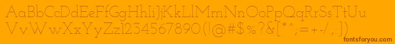 JosefinSlabThin Font – Brown Fonts on Orange Background