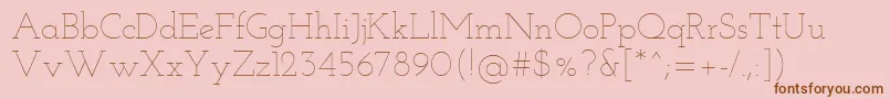 JosefinSlabThin Font – Brown Fonts on Pink Background