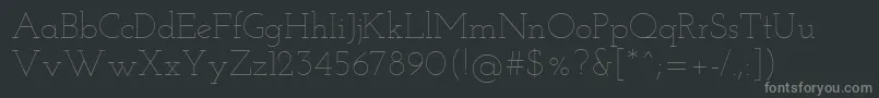 Fonte JosefinSlabThin – fontes cinzas em um fundo preto