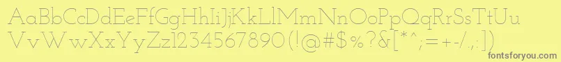 フォントJosefinSlabThin – 黄色の背景に灰色の文字