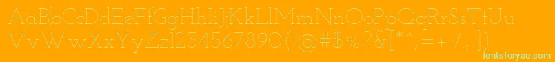 JosefinSlabThin Font – Green Fonts on Orange Background