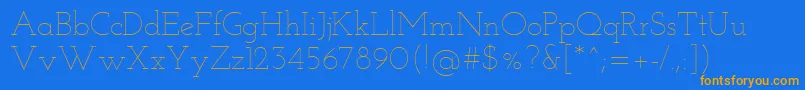 JosefinSlabThin Font – Orange Fonts on Blue Background