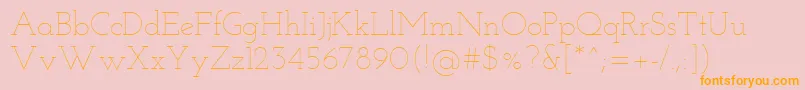 JosefinSlabThin Font – Orange Fonts on Pink Background
