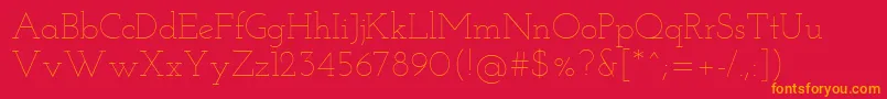 JosefinSlabThin Font – Orange Fonts on Red Background