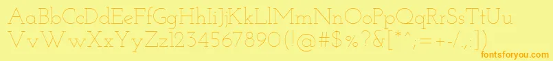JosefinSlabThin Font – Orange Fonts on Yellow Background