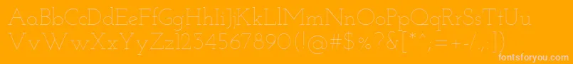JosefinSlabThin Font – Pink Fonts on Orange Background