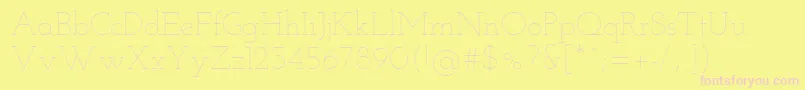 JosefinSlabThin Font – Pink Fonts on Yellow Background