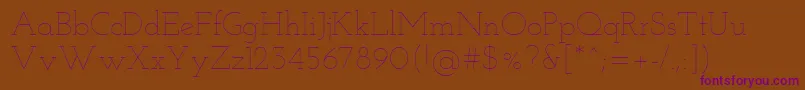 JosefinSlabThin Font – Purple Fonts on Brown Background