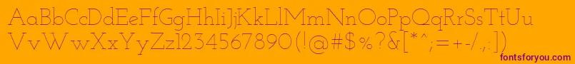 JosefinSlabThin Font – Purple Fonts on Orange Background