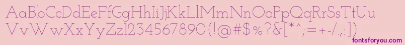 JosefinSlabThin Font – Purple Fonts on Pink Background