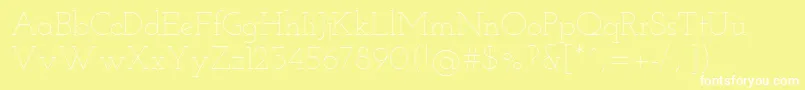 Czcionka JosefinSlabThin – białe czcionki na żółtym tle