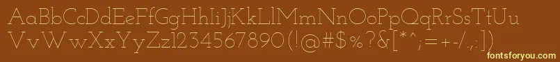 JosefinSlabThin Font – Yellow Fonts on Brown Background