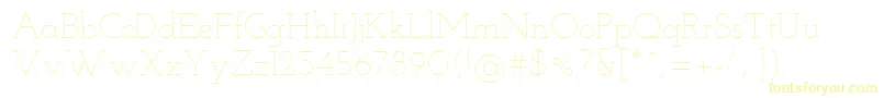 フォントJosefinSlabThin – 白い背景に黄色の文字