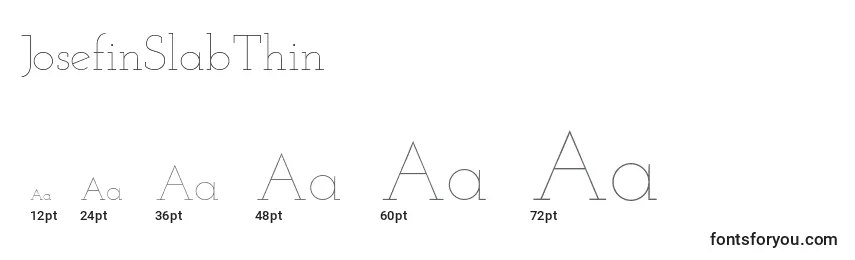 JosefinSlabThin Font Sizes