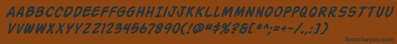 Шрифт ActionManBoldItalic – чёрные шрифты на коричневом фоне