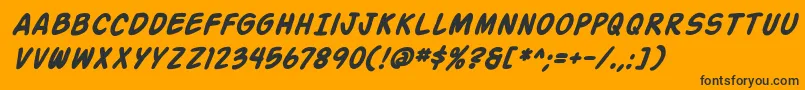 Шрифт ActionManBoldItalic – чёрные шрифты на оранжевом фоне
