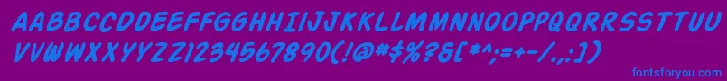 ActionManBoldItalic Font – Blue Fonts on Purple Background
