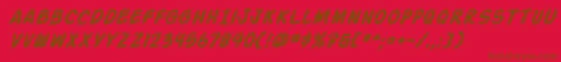 Шрифт ActionManBoldItalic – коричневые шрифты на красном фоне