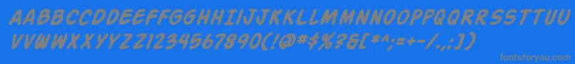 ActionManBoldItalic Font – Gray Fonts on Blue Background