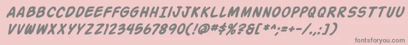 ActionManBoldItalic-Schriftart – Graue Schriften auf rosa Hintergrund