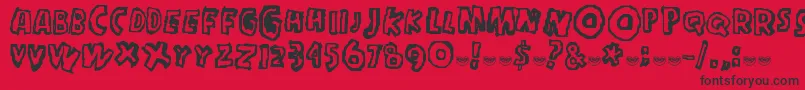 InMyHead Font – Black Fonts on Red Background