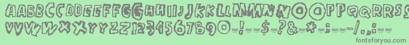 フォントInMyHead – 緑の背景に灰色の文字