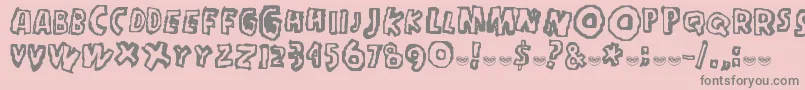 InMyHead-fontti – harmaat kirjasimet vaaleanpunaisella taustalla