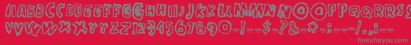 フォントInMyHead – 赤い背景に灰色の文字